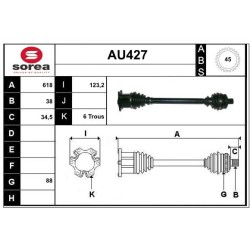 Cardan Arbre de Transmission Avant Droit Pour Audi A4 8E0407272AH 8E0407272AR