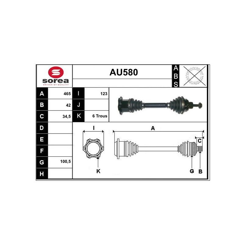Cardan Arbre de Transmission Avant Pour Audi A4 A5 8K0407271AJ 8K0407271AK