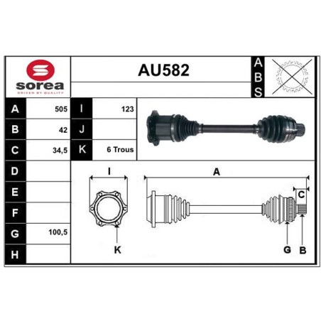 Cardan Arbre de Transmission Avant Pour Audi A6 A7 Q5 4M0407271 4M0407271D