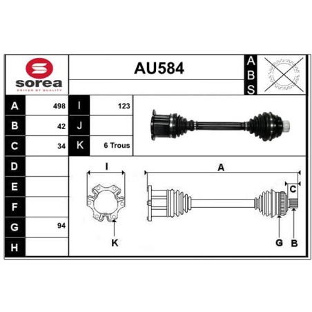 Cardan Arbre de Transmission Pour Audi A6 A7 A8 Q5 Porsche Macan