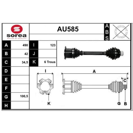 Cardan Arbre de Transmission Pour Audi A6 A7 Q5