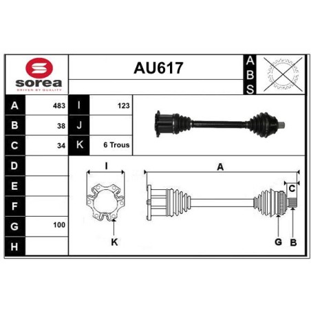 Cardan Arbre de Transmission Pour Audi A6 A8 4F0407272N 4F0407452N