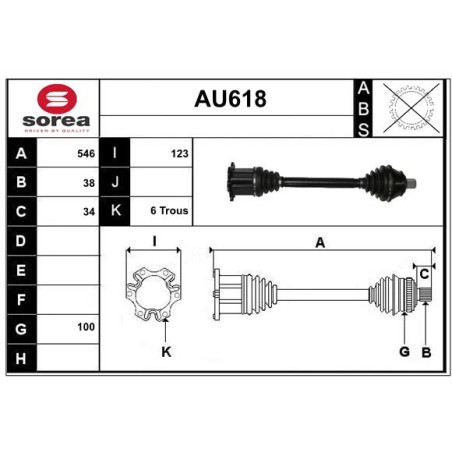 Cardan Arbre de Transmission Pour Audi A6 4F0407271H 4F0407271N 4F0407451CX
