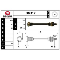 Cardan Arbre de Transmission Arrière Pour BMW Série 3 E36 Z3 33211226904