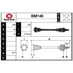 Cardan Arbre de Transmission Arrière Gauche Pour BMW Série 3 E90 7527081AI03