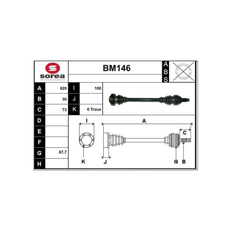 Cardan Arbre de Transmission Arrière Gauche Pour BMW Série 3 E90 7527081AI03