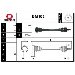 Cardan Arbre de Transmission Arrière Droit Pour BMW Série 1 E82 33217533446