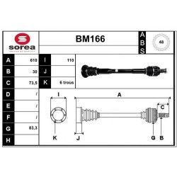 Cardan Arbre de Transmission Pour BMW Série 3 E46 33217504521