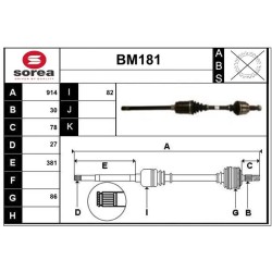Cardan Arbre de Transmission Avant Droit Pour BMW X3 31603450564 31603450566