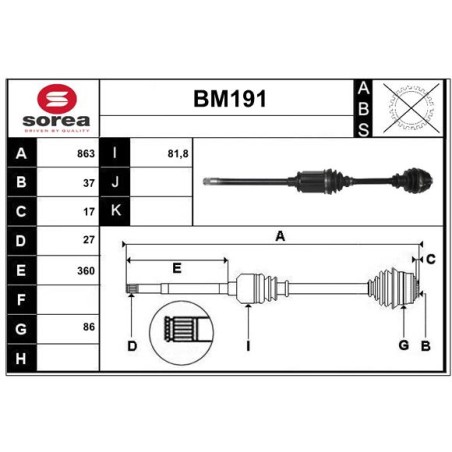 Cardan Arbre de Transmission Pour BMW Série 5 F10 F11 6 F06 F12 F13 31607618680