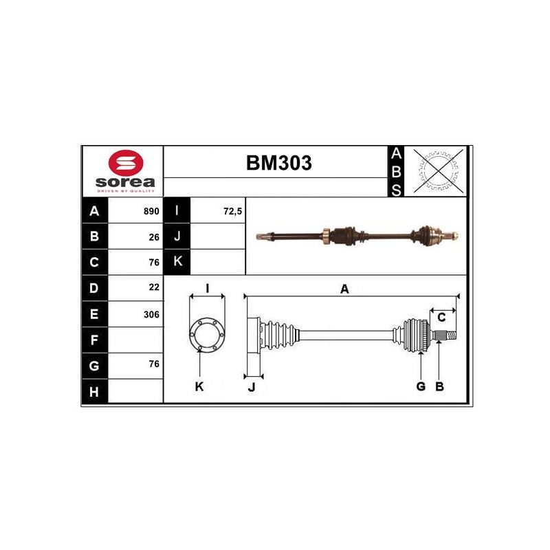 Cardan Arbre de Transmission Avant Droit Pour Mini Mini 31607518238