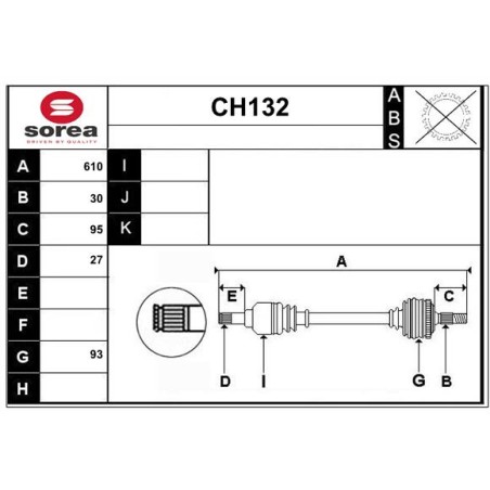 Cardan Arbre de Transmission Pour Chevrolet Orlando 13355114