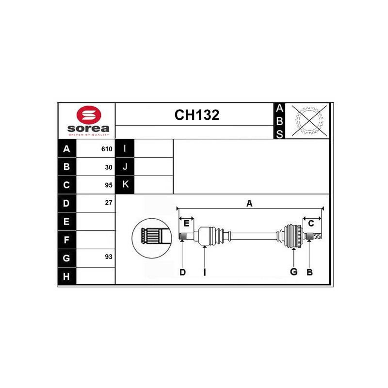 Cardan Arbre de Transmission Pour Chevrolet Orlando 13355114