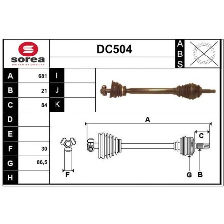 Cardan Arbre de Transmission avant Gauche Pour Renault Logan I Dacia MCV II