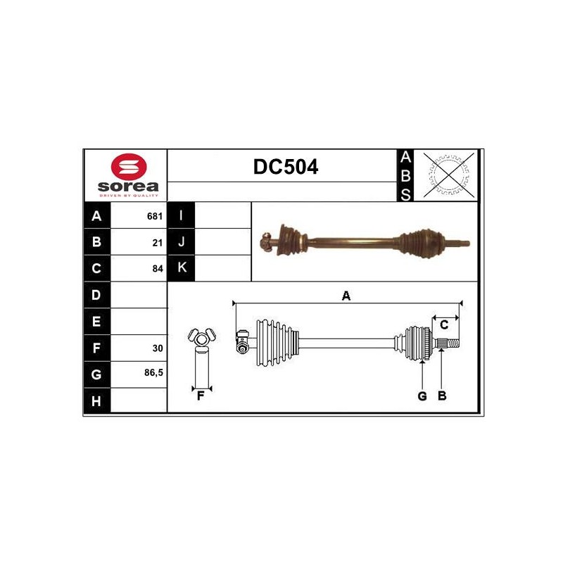 Cardan Arbre de Transmission avant Gauche Pour Renault Logan I Dacia MCV II