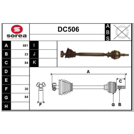 Cardan Arbre de Transmission avant Gauche Pour Renault Logan I Dacia II Sandero