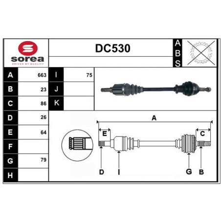Cardan Arbre de Transmission Pour Dacia Logan II MCV Sandero 391016613R