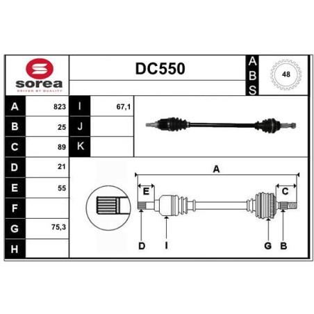 Cardan Arbre de Transmission Arrière Pour Renault Duster Dacia Duster