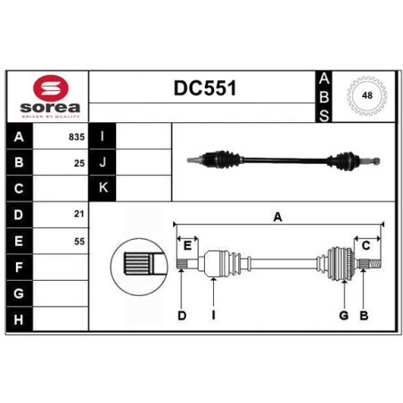 Cardan Arbre de Transmission Pour Renault Duster Dacia Duster 396004652R