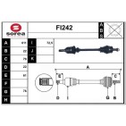 Cardan Arbre de Transmission avant Gauche Pour Fiat 500 C Panda Ford KA