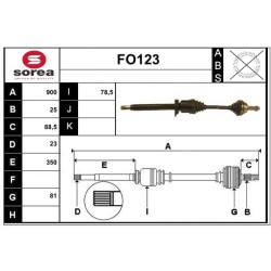 Cardan Arbre de Transmission Avant Droit Pour Ford Fiesta IV Mazda 121 III