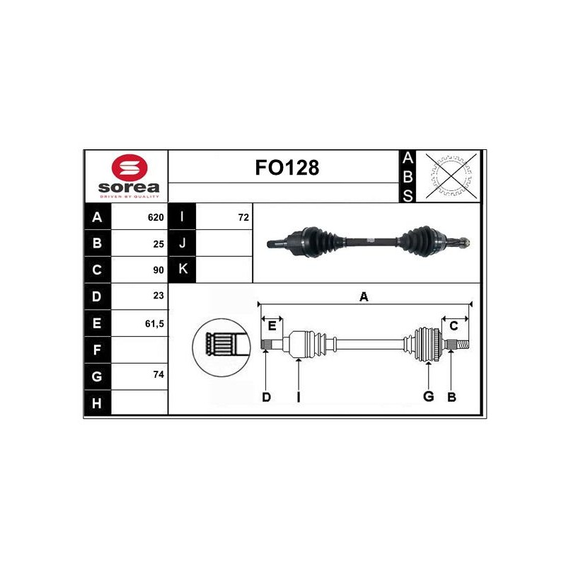 Cardan Arbre de Transmission avant Gauche Pour Ford Fiesta V VI Fusion Mazda 2
