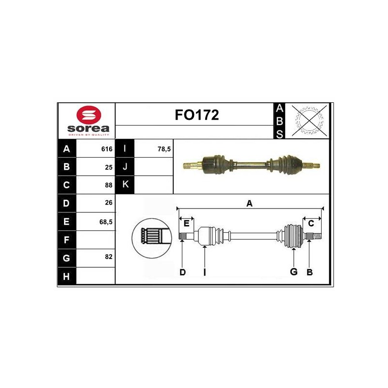 Cardan Arbre de Transmission avant Gauche Pour Ford Focus Turnier 1122811
