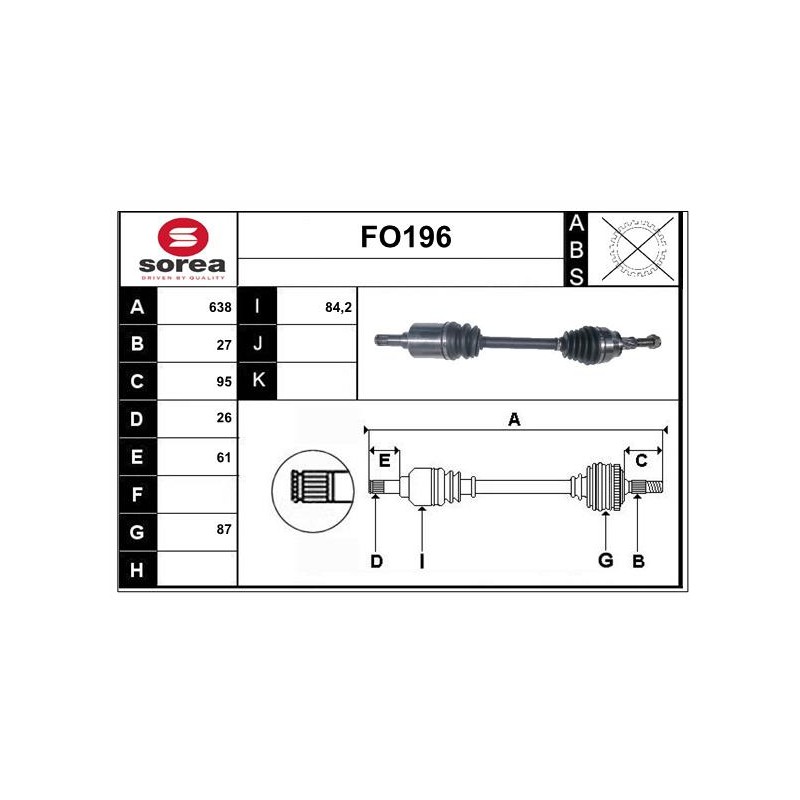 Cardan Arbre de Transmission Pour Ford C-Max II Focus III Grand AV613B437CC