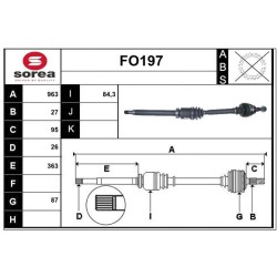 Cardan Arbre de Transmission Pour Ford C-Max II Focus III Grand 1828481 1840103