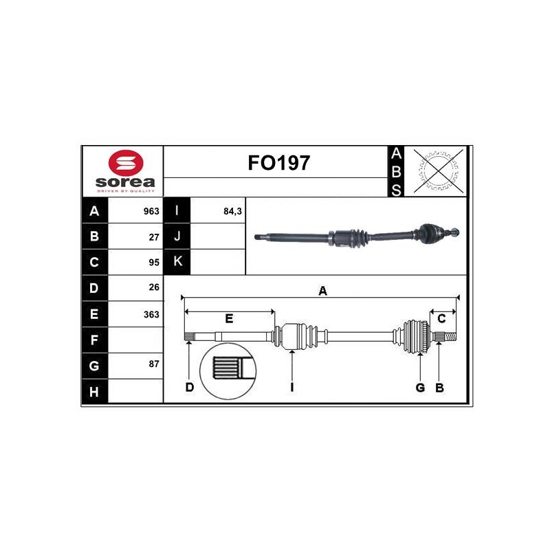 Cardan Arbre de Transmission Pour Ford C-Max II Focus III Grand 1828481 1840103