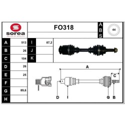 Cardan Arbre de Transmission avant Gauche Pour Ford Ranger Mazda B-Serie