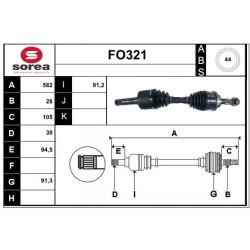 Cardan Arbre de Transmission Avant Droit Pour Ford Ranger Mazda BT-50 Pick-up