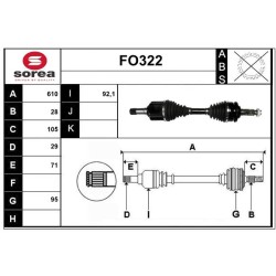 Cardan Arbre de Transmission Pour Ford Ranger 1749219 2039605 2124799 5345953