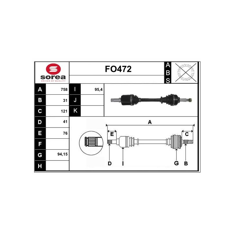 Cardan Arbre de Transmission Pour Ford Tourneo Transit 1774279 1841533 2256324