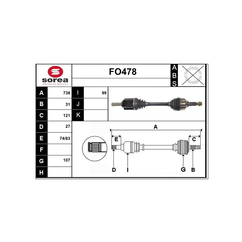 Cardan Arbre de Transmission Pour Ford Tourneo Transit KK213B437CC KK213B437CD
