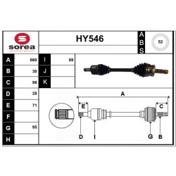 Cardan Arbre de Transmission avant Gauche Pour Hyundai Santa Fé II Kia