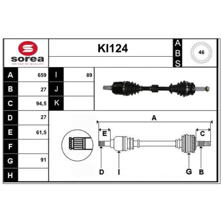 Cardan Arbre de Transmission avant Gauche Pour Kia Ceed Pro Cee'D 495011H211