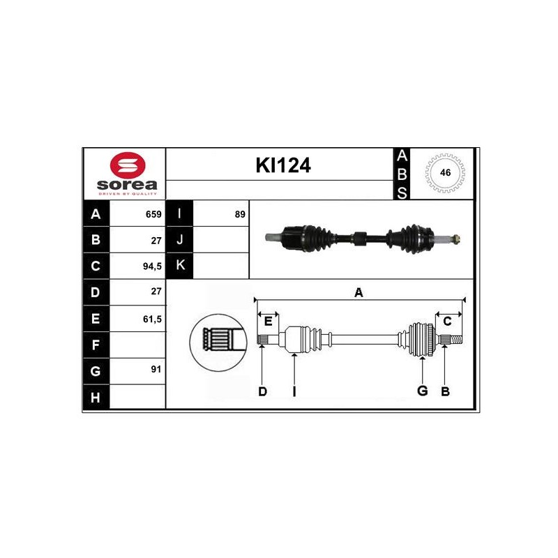 Cardan Arbre de Transmission avant Gauche Pour Kia Ceed Pro Cee'D 495011H211