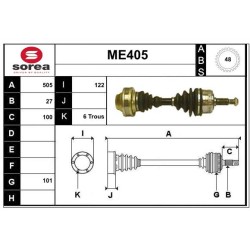 Cardan Arbre de Transmission Avant Pour MERCEDES Classe V Vito