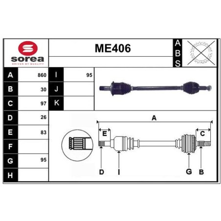 Cardan Arbre de Transmission Arrière Pour MERCEDES Viano Vito