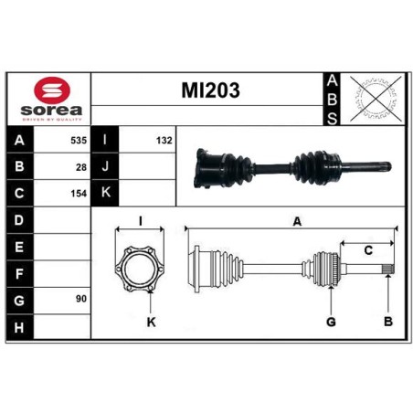 Cardan Arbre de Transmission Pour Mitsubishi L200 Pajero II Canvas Top MB620252