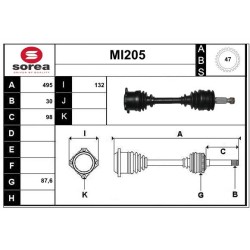 Cardan Arbre de Transmission Pour Mitsubishi L200/Triton 3815A308 3815A310
