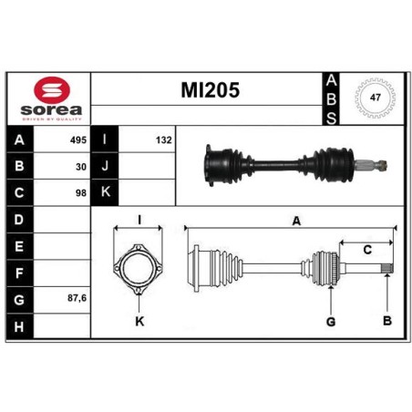 Cardan Arbre de Transmission Pour Mitsubishi L200/Triton 3815A308 3815A310