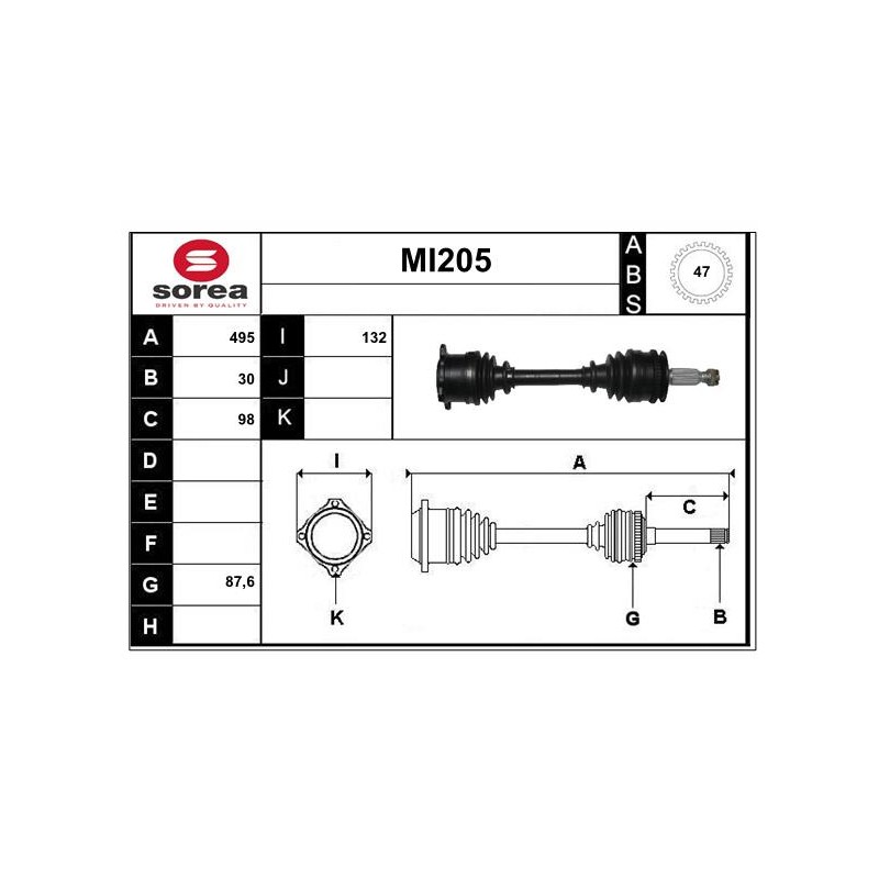 Cardan Arbre de Transmission Pour Mitsubishi L200/Triton 3815A308 3815A310