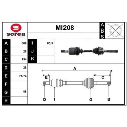 Cardan Arbre de Transmission Pour Mitsubishi Pajero II MB620253 MB620255