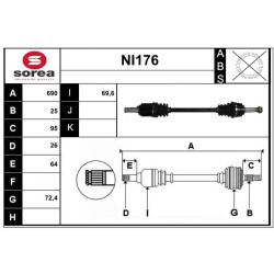 Cardan Arbre de Transmission Pour Nissan Micra IV Note 391011HC3B 391013VA0A