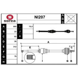 Cardan Arbre de Transmission Avant Droit Pour Nissan Micra III Note 39100BH40A