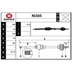Cardan Arbre de Transmission Pour Nissan Juke 39100BV80B