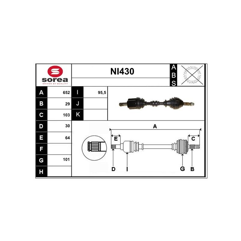 Cardan Arbre de Transmission avant Gauche Pour Renault Koleos I Nissan