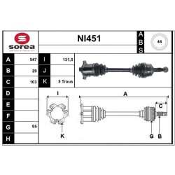 Cardan Arbre de Transmission Avant Droit Pour Nissan X-Trail 391008H715